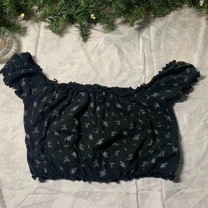 Off The Shoulder Black Crop